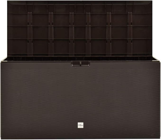 Garden Storage Box,Outdoor Bin for Gardening Tools,Waterproof,Sturdy Structure,With lid, for Storing Cushion,Pillow,Blanket,Toys,Garden Tools,Brown 44.9"x18.5"x23.6"(Priority Delivery)