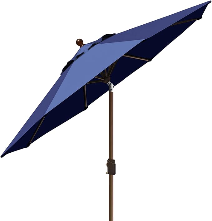 EliteShade USA 10-Year-Non-Fading 9Ft Market Patio Umbrella, UPF 50+ UV Protection Performance Sun Umbrella, Heavy Duty Commercial Grade Outdoor Table Umbrella with Crank & Tilt, Windproof Vented Top for Garden, Pool, Deck and Outdoor Playsets, Navy Blue
