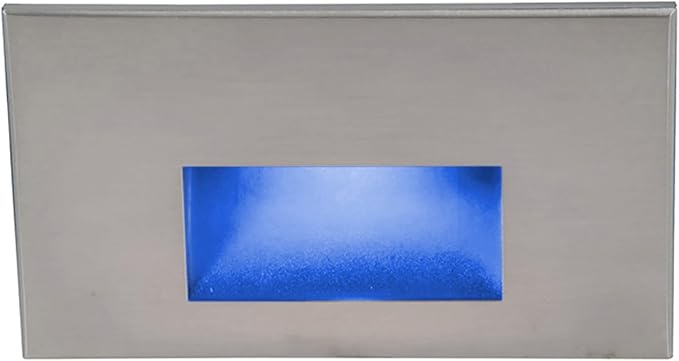 WAC Landscape Lighting, LEDme 120V LED Horizontal Indoor and Outdoor Step and Wall Light Blue in Stainless Steel