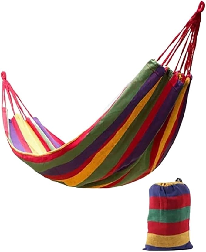 Canvas Hammock for Patio Garden Backyard Outdoor and Indoor(Red,170x73cm)