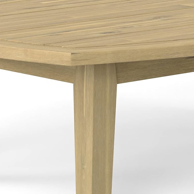 SIMPLIHOME Parkside SOLID ACACIA WOOD 45 inch Wide Rectangle Contemporary Outdoor Coffee Table in Light Teak for the Living Room and Family Room