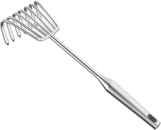 Hand Rake Stainless Steel Heavy Duty Garden Rake Weeding Tool Ergonomic Claw Rake Soil Tiller Portable Planting Rake Suitable for Flower Beds Yard Wor , 7 Tine Long Handle