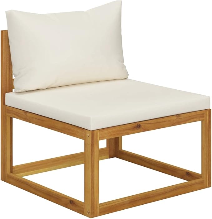 Patio Lounge Set with Cushion,Outdoor Patio Furniture,Outdoor Chat Conversation Set,Garden Furniture Sets,for Patio,Backyard,Garden,Outdoor,5 Piece Cream Solid Acacia Wood