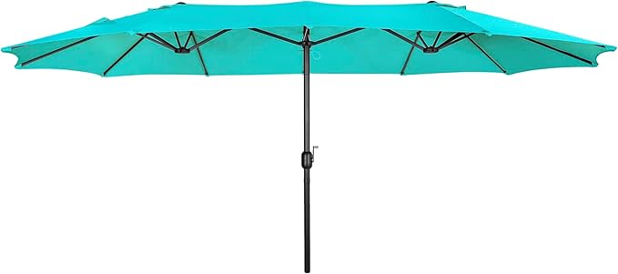 WO Home Furniture Patio Umbrella Twin Double (Extra Long) Outdoor Extra Long Umbrella 15' ft x 9' ft