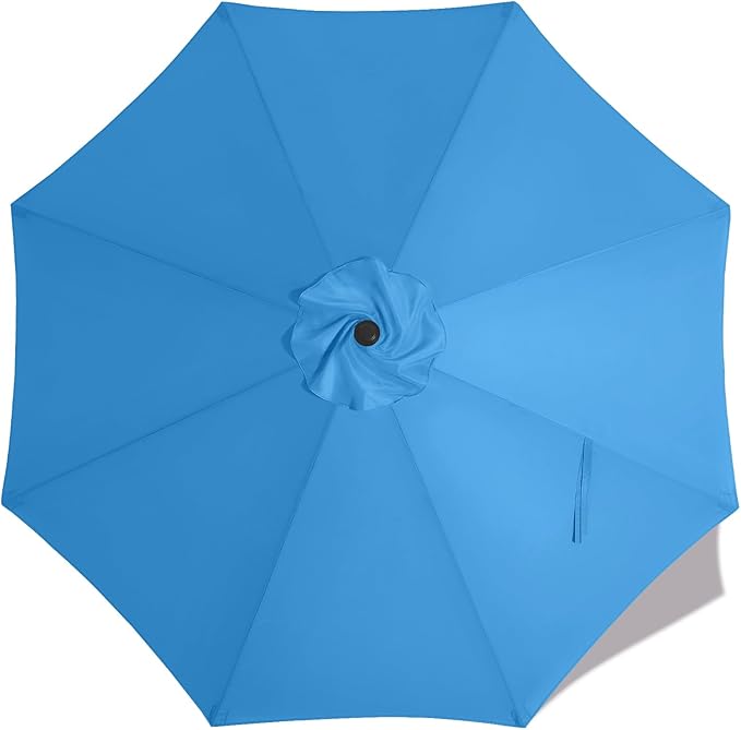 MASTERCANOPY Patio Umbrella 9 ft Replacement Canopy for 8 Ribs-Sky Blue Canopy Only