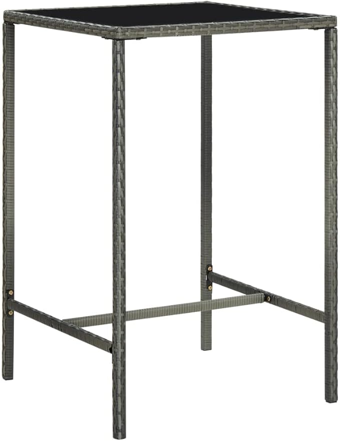 Patio Bar Set with Cushions,Garden Table and Chairs Sets,Garden Conversation Sets, Outdoor Patio Furniture,for Patio,Backyard,Garden,3 Piece Poly Rattan Gray