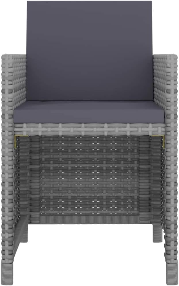 9 Piece Patio Dining Set with Cushions, Outdoor Sofa Sets Patio Conversation Set Front Porch Furniture Outdoor Lounge Sets for Exhibition Piazza Garden Poly Rattan Anthracite