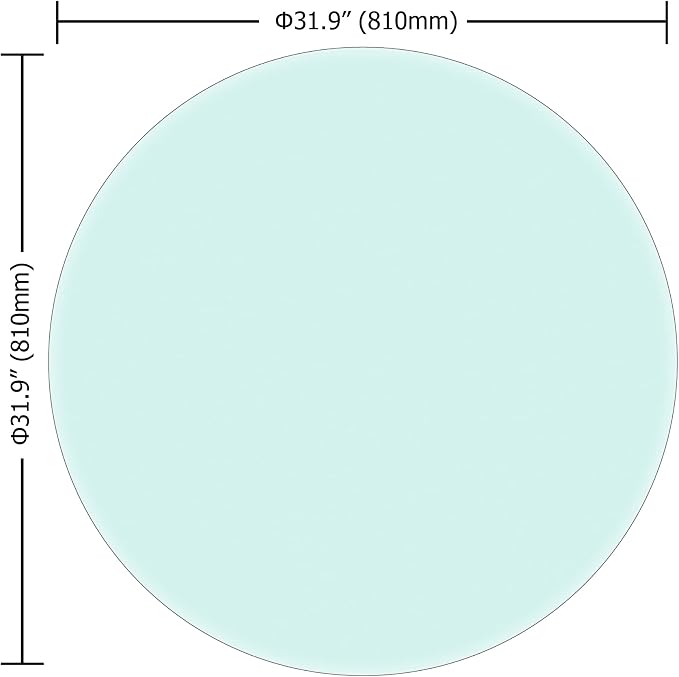 32" Tempered Glass Table Top Round Transparent Table Surface 3/8'' Thick Beveled Edge Multipurpose for Dining, Coffee, Restaurant and End Table (3/8" Thick - Beveled Edge, 32 inch)