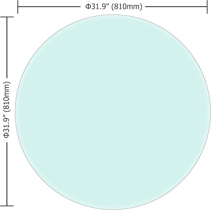 32 Inch Round Transparent Tempered Glass Table Top, Clear Table Surface Protector, Safe 2/5" Thick-Beveled Polished Edge, Replacement Glass Top for Home, Office, Patio, Outdoor/Indoor