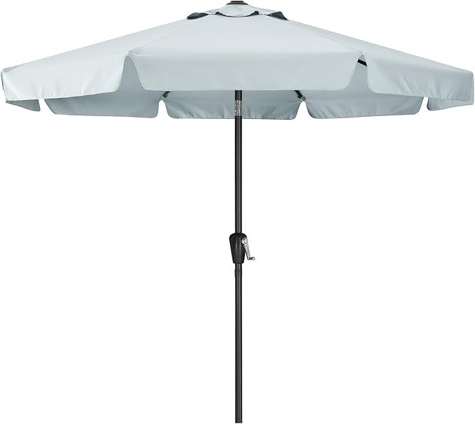 ABCCANOPY 10Ft Outdoor Patio Umbrella Garden Table Umbrella Market Umbrella with Tilt Adjustment and Crank for Garden, Deck, Backyard and Pool, 8 Sturdy Ribs, Ash Gray