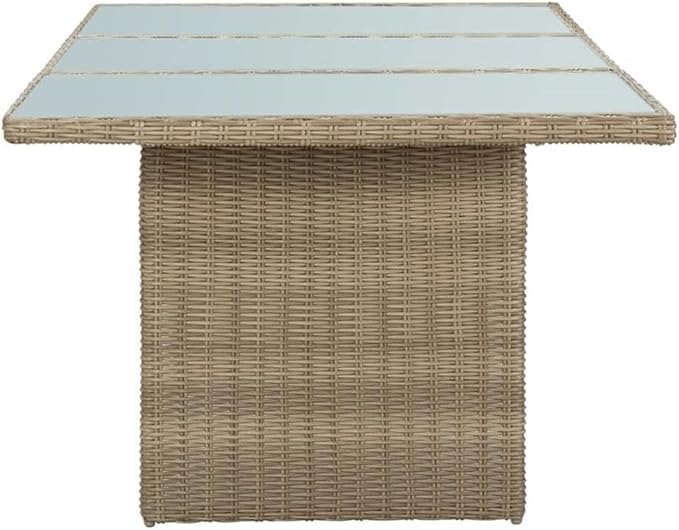 Afuera Living 7-Piece Outdoor Patio Dining Set, Weather-Resistant PE Rattan, Powder-Coated Brown and Dark Gray Finish, Removable Cushions, Modern Garden Backyard Terrace Furniture Seating for 6