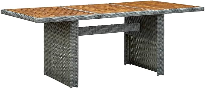 vidaXL 9 Piece Patio Dining Set in Light Gray/Black