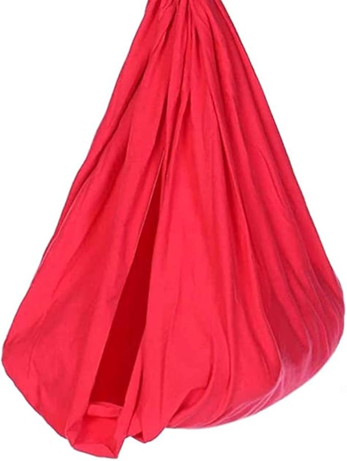 Indoor Sensory Nylon Swing Kids Swings Elastic Hammock for Autism ADHD ADD Up to 100kg Calming Effect On Children (Color : Red, Size : 150 x 280 cm)