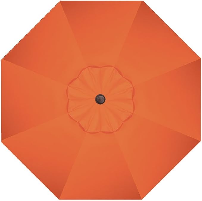 Treasure Garden Octagonal 9ft Patio Umbrella - Outdoor Furniture Market Umbrella – Auto Tilt – Bronze Aluminum Frame (O’bravia2, Sunset)