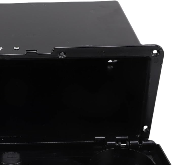 Marine Deck Storage Box, ABS Lockable Glove Compartment with Cup Holder for Boats and Yachts –, Boat Storage Box (Black)