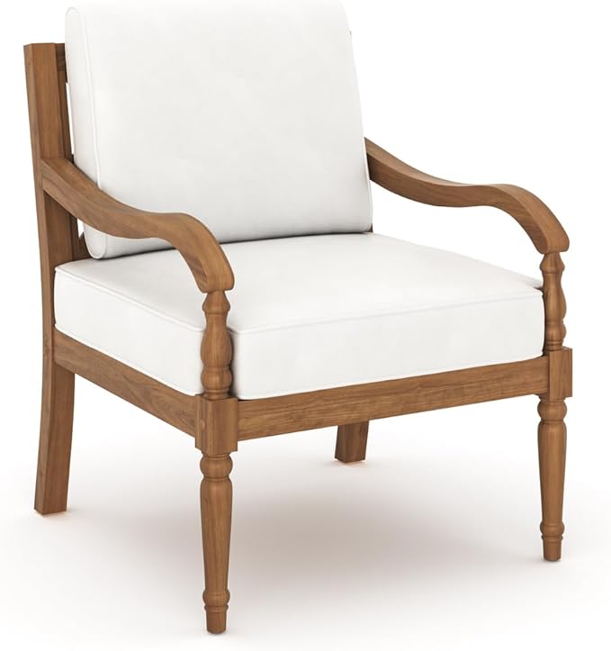 New Classic Furniture Savannah Acacia Wood Patio Conversation Sets for 5 – Stylish Outdoor Patio Conversation Sets – Outdoor Furniture Sets for Balcony, Deck, or Small Outdoor Spaces