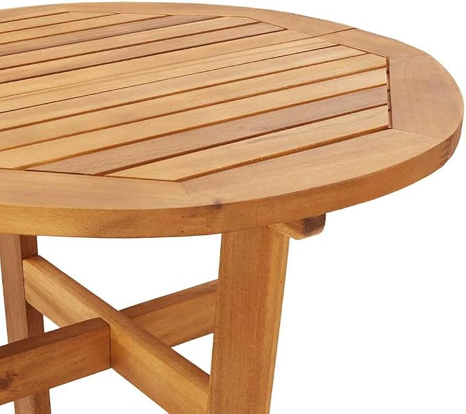 vidaXL Bar Table, Outdoor Pub Table, Bistro Table, Counter Height Table for Balcony Porch Garden Deck Backyard, Farmhouse, Solid Acacia Wood