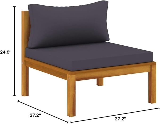 3-Seater Patio Sofa with Cushion,Patio Lounge Set,Patio Furniture Sets,Patio Conversation Sets,Outdoor Furniture Sets,for Garden,Backyard,Outdoor,Solid Acacia Wood