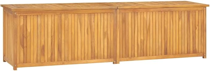 Wooden Deck Box Large Outdoor Storage for Patio Furniture, Garden Tools, Pool Supplies, Outdoor Backyard Patio Storage Deck Box Container, 78.7"x19.7"x21.7" Solid Wood Teak