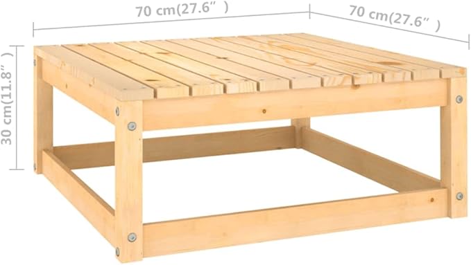 vidaXL Patio Furniture Set 8 Piece, Garden Sofa Set with Cushions, Outdoor Sectional Sofa Conversation Set with Coffee Table, Solid Wood Pine