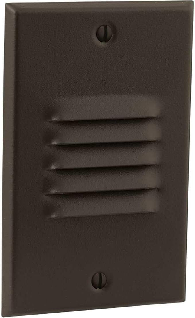 Diodesy- Step Cover Vertical Louvered Face Plate Surface Mount Wallplate Oil Rubbed Bronze Finish Indoor/Outdoor Use for Decks Pathway Yard Stairs Fences Walkways and Balcony Areas (Cover Plate Only)