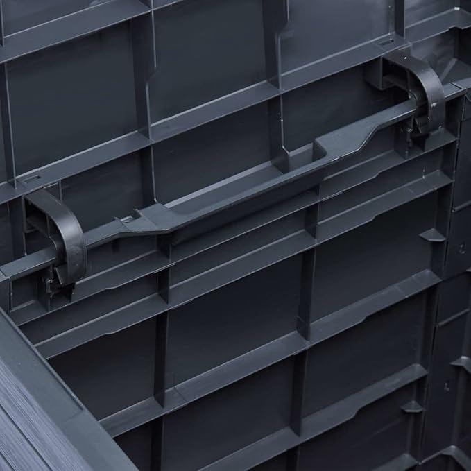 Storage Box Anthracite Plastic (with wood effect) Compact Patio Storage Chest Deck Box for Garden Deck
