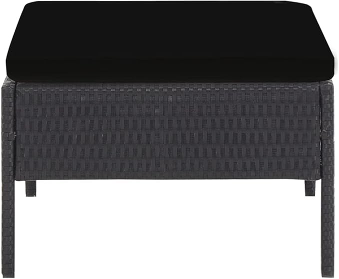 Patio Sofa Set with Cushions,Patio Lounge Set,Outdoor Furniture,Outdoor Furniture Sets,Patio Conversation Sets,for Garden,Deck,Backyard,5 Piece Poly Rattan Black