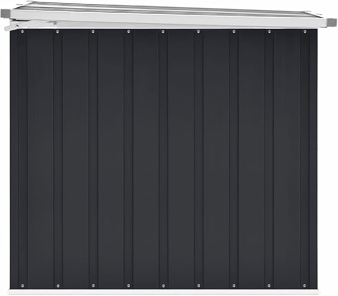 Large Outdoor Storage Box 58.7x39x36.6 Inch, Anthracite Patio Deck Box for Cushions, Toys & Tools, Waterproof Steel Garden Chest with Hinged Lid, Space-Saving Organizer for Terrace & Backyard