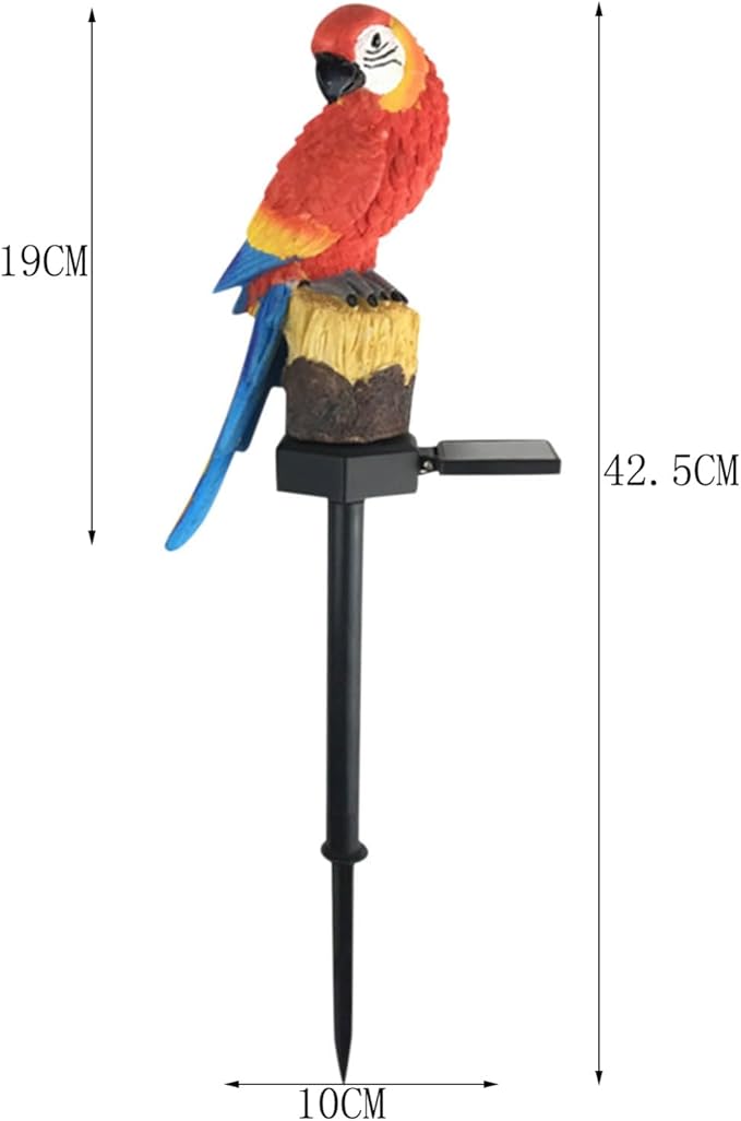 Solar Outdoor Lights Resin Parrot Garden Lights 12 Hrs Long-Lasting Decorative Lights for Yard, Pathways, Landscape Lighting Solar Spot Lights Outdoor Security Lights Garden Statues