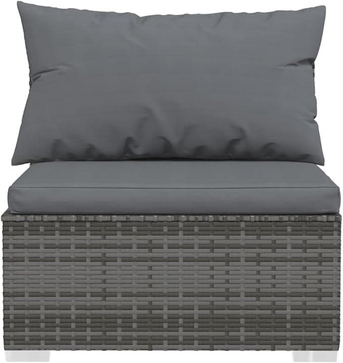 Patio Lounge Set with Cushions,Outdoor Patio Furniture,Conversation Furniture,Patio Furniture Sets,for Terrace,Garden,Backyard,3 Piece Gray Poly Rattan