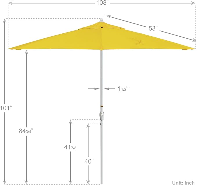 California Umbrella 9' Rd Aluminum Patio Umbrella