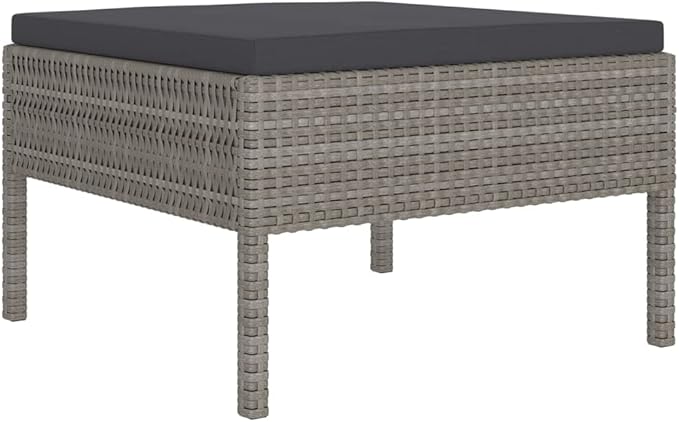Patio Lounge Set with Cushions,Patio Furniture Sets,Patio Conversation Sets,Outdoor Furniture Sets,for Garden,Backyard,Outdoor,5 Piece Poly Rattan Gray