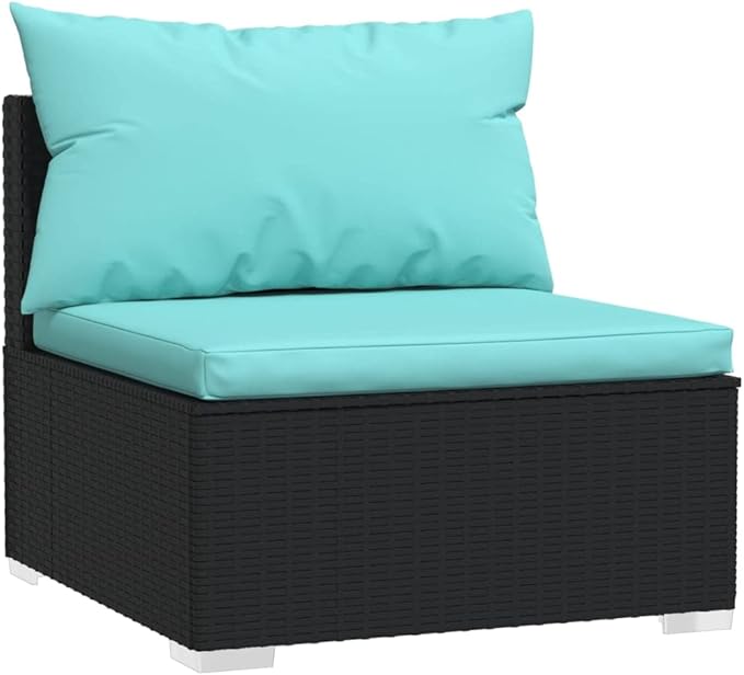 Patio Lounge Set with Cushions,Outdoor Table and Chairs Set,Terrace Conversation Set Furniture,Outdoor Furniture,for Garden,Backyard,4 Piece Poly Rattan Black