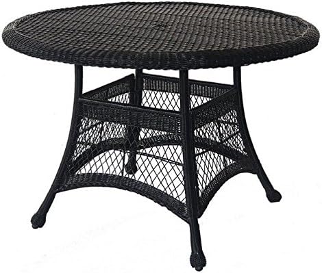 Carell Furniture Modern Wicker 44" Round Dining Table in Espresso