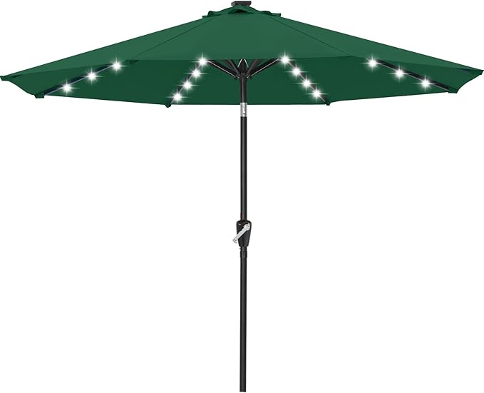 ABCCANOPY Durable Solar Led Patio Umbrellas with 24LED Lights 7.5FT (Green)
