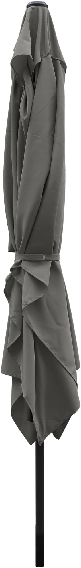 ABBLE Outdoor Patio Umbrella 10Ft x 6.5 Ft Rectangular with Crank, Weather Resistant, UV Protective Umbrella, Durable, 6 Sturdy Steel Ribs, Market Outdoor Table Umbrella, Dark Gray