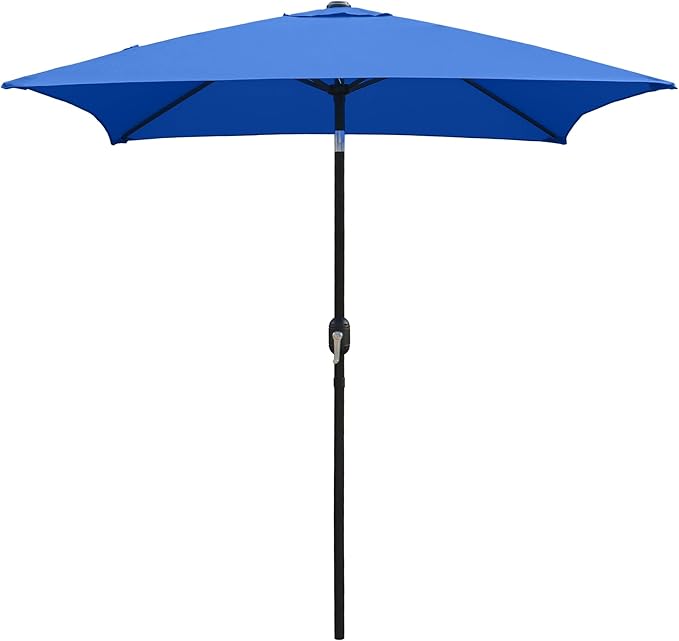 ABBLE Outdoor Patio Umbrella 6.5 Ft Square with Tilt and Crank, Weather Resistant, UV Protective Umbrella, Durable, 4 Sturdy Steel Ribs, Market Outdoor Table Umbrella, Royal Blue