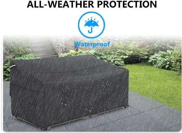 Gasadar Waterproof Outdoor Sofa Cover, 3-Seater Outdoor Loveseat Cover, 79" L×37" D×35" H, Heavy Duty 600D, Black