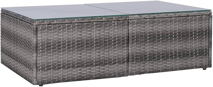 Patio Lounge Set with Cushions,Outdoor Tables and Chairs,Outdoor Furniture Sets,Patio Conversation Sets,for Garden,Deck,Backyard,8 Piece Poly Rattan Gray