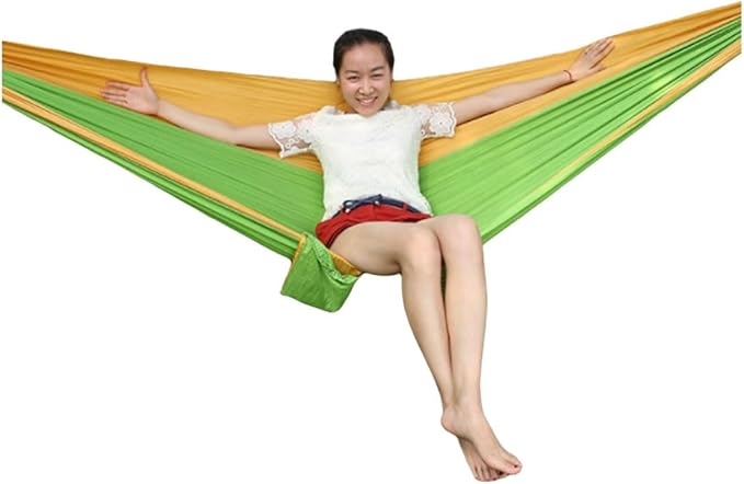 Polyester Hammock Outdoor Camping Multifunctional Removable and Washable Portable Easy to Install HammockP(Green)