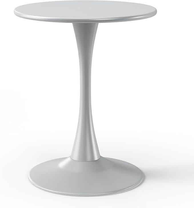 WestinTrends Playa 23.5" Round Outdoor Indoor Metal Cocktail Dining Table, Gray