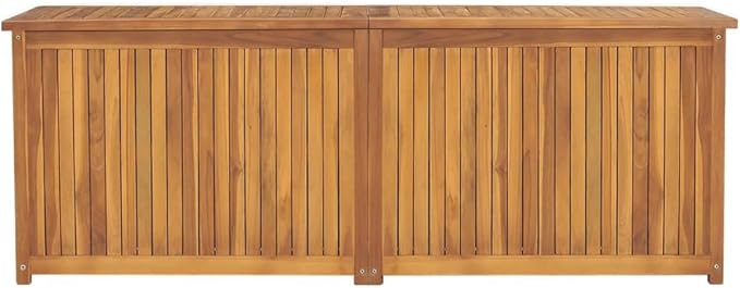 Patio Storage Box Outdoor Solid Teak Wood Deck Box Wooden Outdoor Storage Organization Box with Lid Storage Bench and Waterproof Lining for Garden,Patio,Backyard,59.1"x19.7"x21.7" -AA