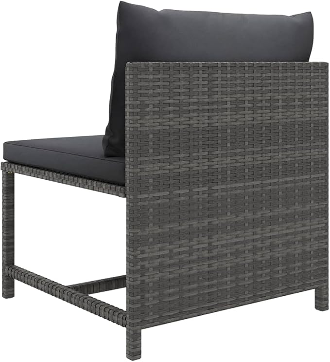 10 Piece Patio Lounge Set with Cushions, Porch Furniture Set Patio Conversation Set Outdoor Dining Sets Sectional Sofa for Garden Negotiation Area Piazza Exhibition Poly Rattan Gray
