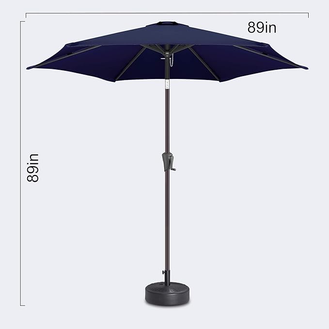 Jarka&Co 7.5ft Patio Umbrella Outdoor - Table Outdoor Umbrella with Push Button Tilt Waterprool UV Protection, Sun Umbrella for Pool, Porch, Garden, Deck, Backyard (Navy Blue)