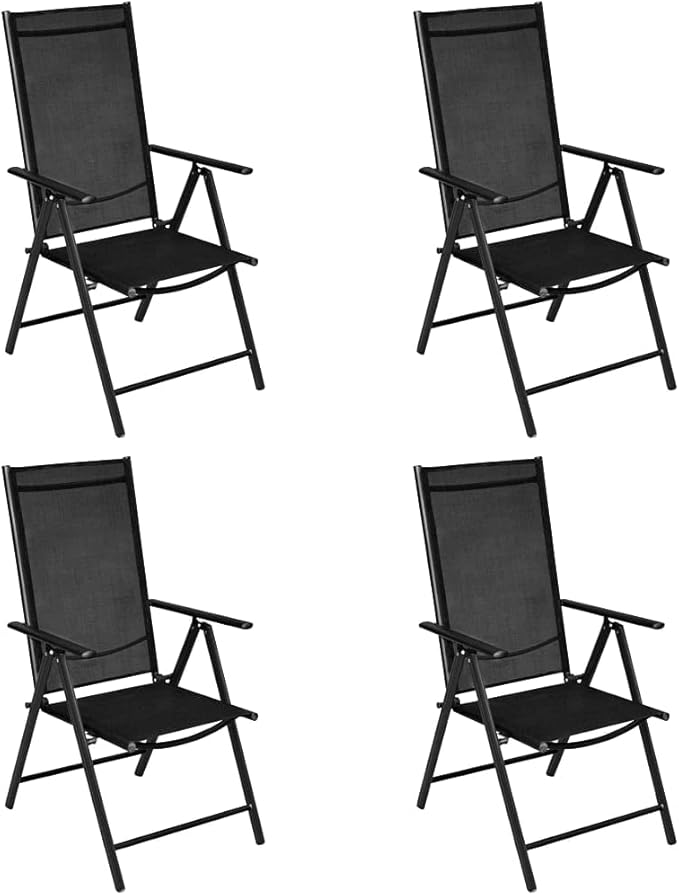 5 Piece Patio Dining Set, Outdoor Sofa Sets Sectional Sofa Patio Conversation Set Porch Furniture Set for Piazza Negotiation Area Garden Exhibition Aluminum and Textilene Black