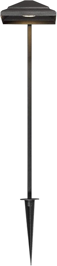 John Timberland Basset 23" High Modern Outdoor Landscape Path Light Porch House Exterior Outside LED Bulb Weatherproof Textured Black Finish Aluminum Metal Shade Front Door Patio Garage Home