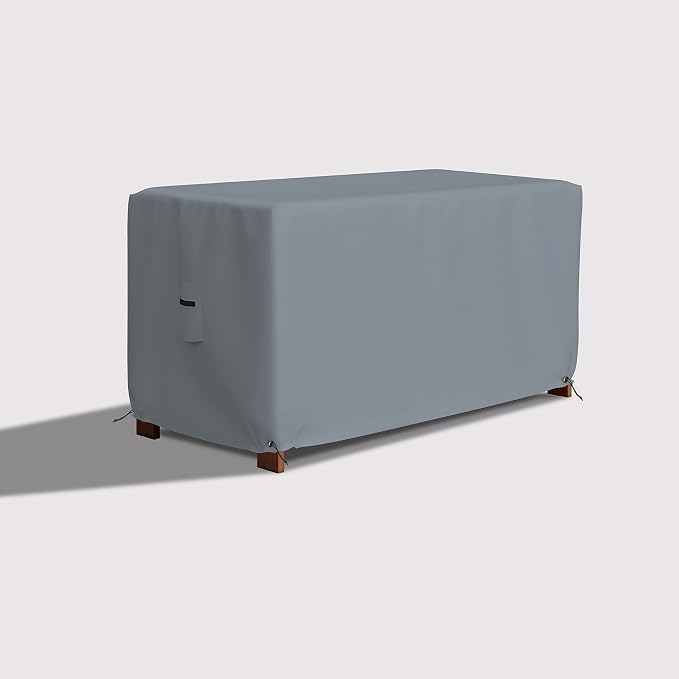 Covers & All Patio Deck Box Cover - Heavy Duty 18 Oz Waterproof Outdoor Yard Cushion Storage Box Protection 100% Weather Resistant with Air Pockets and Drawstring. (44”W X 28”D x 24”H, Grey)