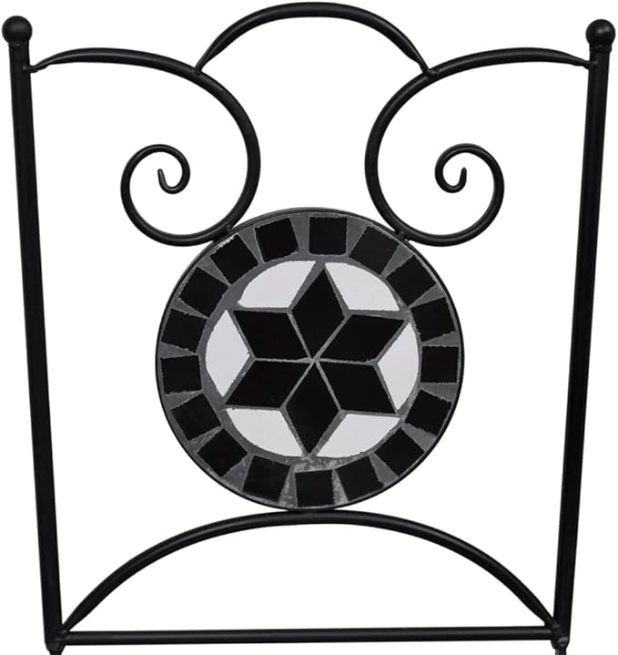 Bistro Set,Patio Lounge Set,Outdoor Patio Furniture,Outdoor Chat Conversation Set,Garden Furniture Sets,for Patio,Backyard,Garden,Outdoor,3 Piece Ceramic Tile Black and White