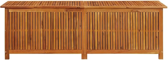 Solid Acacia Wood Patio Storage Box 68.9"x19.7"x22.8" Outdoor Deck Box with Waterproof Liner & Gas Lifts for Poolside Garden Furniture Storage