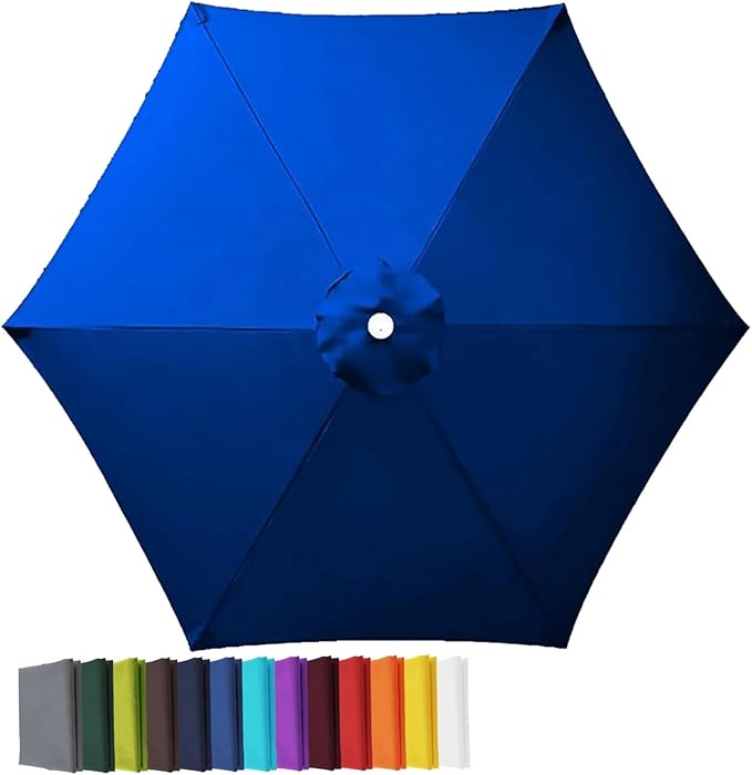 Garden Umbrella Replacement Canopy, Patio Umbrella Cover, 6.6ft-13ft Water Resistant Yard Parasol Top Cover, 6 Ribs 8 Ribs Beach Umbrella Canopy for Outdoor Poolside Balcony
